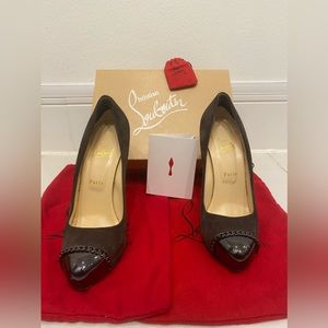 Christian Louboutin Metalipp 120 Suede Royal BW4D in Africa/Gun